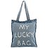 Сумка-шоппер джинсовая на молнии My lucky bag (40*33см) (светло-синий) - 0
