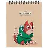 Скетчбук А6+ 125*160 40л "Маскарад" белый офсет, 100г/м2, тв.обложка, евроспираль