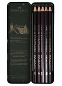Карандаши акварельные чёрно-графитные 5 штук: НВ, 2В, 4В, 6В, 8В, Faber-Castell - 2