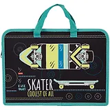 Папка для тетрадей А4 "Skater" 34*24,5*3,5см пластик, молния, текст.ручки