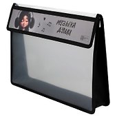 Папка для тетрадей на липучке А4 "Девчонка в шапке", дно с расширением, Феникс+ - 0