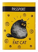 Обложка на паспорт «Fat cat», кожа - 0
