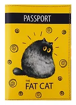 Обложка для паспорта Fat cat (кожа) (ПВХ бокс) (ОК2019-20)