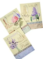 Пакет подарочный бумажный А5 23*18*10 "Городские цветы", жен., мат. ламинат, Kairui