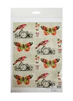Рисовая карта для декупажа Винтажные бабочки и птички (АМ400039) (21х29см) (упаковка)