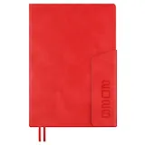 Ежедневник дат. 2026г. А5 176л "Тиволи глосс" красный, кожзам, тв.переплет, блинт.тиснение, офсет, справ.мат-лы, закругл.углы, 2 ляссе, инд.уп