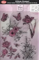 Набор д/творчества Viva Штампы силиконовые "Цветы и бабочки" (14*18см) 400300100
