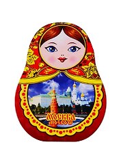 Магнит Москва Матрешка (дерево) (7,5см)