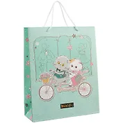 Пакет А4 32*26*10 "Басик на велосипеде" дет., бум.мат.ламинат