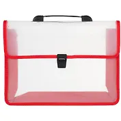 Портфель А4 прозр.пластик, красный кант