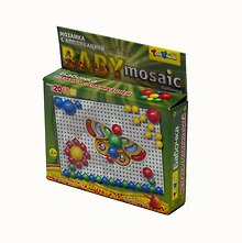 Игра, Мозаика с аппликацией, "Бабочка," d10+d15+d20/80 5 цв 9 аппл.