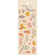 Наклейки 20х7,5 (с клапаном)Морской мир (№ 1,2)