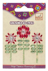Набор для творчества FANCY CREATIVE Наклейки из страз Цветы-2, 6*6см, полимерная в асс.