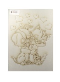 Трафарет Котенок с щенком (А4) (353) (упаковка)