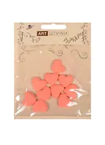 Полубусины сердечки на металле 1.8 см, 10 штук в пакете с подвесом ярко-розовые