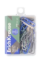 Скрепки 28мм 100шт "Navy" винил., круглые, ассорти, пл/уп, Erich Krause