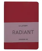 Ежедневник дат. 2025г А6 176л "Radiant" красный, интегр.переплет, иск.кожа, термотиснение, покрытие Soft Touch, скругл.углы, тонир.блок, ляссе, инд.уп