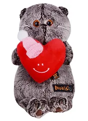 Мягкая игрушка Басик с сердечком-смайликом (22 см) (Ks22-081)