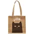 Сумка джутовая S Кот с рыбкой (30х30х18) (12-Eline-9-S) - 1