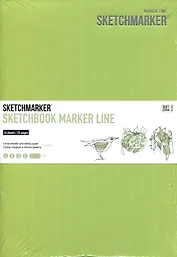 Скетчбук 17,6*25см 16л "SKETCHMARKER MARKER LINE", 160г/м2, мягк.обложка, цв.лайм