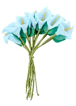 Цветы для декорирования "Голубые каллы" (12 шт) (11 см)