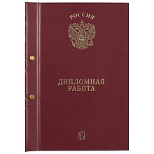Обложка для дипломной работы, бумвинил, 2 отверстия, бордо, ПаркКом