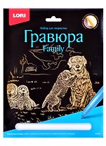 Гравюра Family большая с эффектом золота "Собаки"