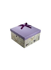 Коробка подарочная "Lavender" 18*18*11 квадратная, декор.бант, картон, Вейксинг