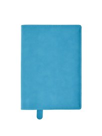 Обложка для книги с закладкой, 225х160 мм, бирюзовая, экокожа, нубук, Антей