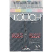 Набор маркеров «Touch Twin» пастельные тона, 6 штук, ShinhanArt - 0