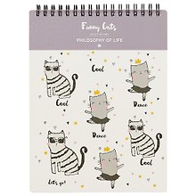 Блокнот «Funny cats», клетка, 80 листов, А5
