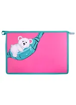 Папка для тетрадей А4 "МИШКА НА СУМКЕ" 33*23*5см пластик, молния