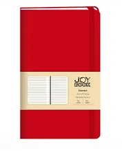 Записная книжка А6- 96л лин. "JOY BOOK. Очень красный" 7БЦ, иск.кожа, тонир.форзац, тонир.блок, скругл.углы, сшит.блок, ляссе, резинка, карман на задн.форзаце