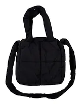 Сумочка дутая черная (текстиль) (20х20) (12-Jigi-1)