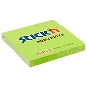 Блок для записей Stick`n Neon notes, зелёный, 7.6 х 7.6 см