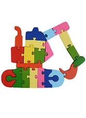 Деревянные пазлы-фигуры Экскаватор 22эл