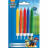 Набор свечей с держателями для торта Paw Patrol 5шт 7см