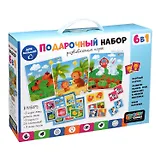 Baby Games. Подарочный набор 6 в 1: 3 пазла + лото, домино, мемо.