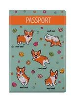 Обложка для паспорта Корги (ПВХ бокс) (ОП2019-215)