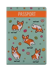 Обложка для паспорта Корги (ПВХ бокс) (ОП2019-215)