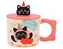 Кружка с крышкой Котик Happy Birthday (розовая) (керамика) (400мл) (12-34466-GD8007)