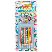 Набор свечей для торта с табличкой Happy Birthday (12шт) (8см)