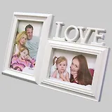 Фоторамка на 2 фото LOVE белый пластик (29х19) (671427)