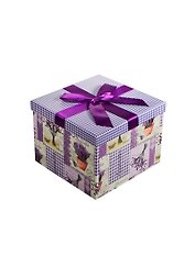 Коробка подарочная "Lavender" 16*16*12 квадратная, декор.бант, картон, Вейксинг