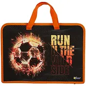 Папка для тетрадей А4 "Fireball" 34*24,5*7см пластик, молния, текст.ручки, расширение