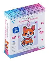 Алмазная фигурка с магнитом и ленточкой "Весёлый корги"