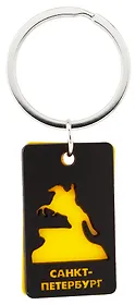 Брелок пластины "СПб. Медный", желто-черный