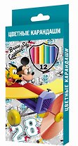 Карандаши цветные 12цв "Mickey Club House Aviator" к/к, подвес, Disney