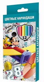 Карандаши цветные 12цв "Mickey Club House Aviator" к/к, подвес, Disney