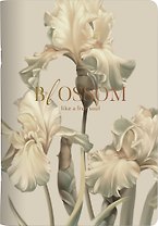 Тетрадь 48л кл. "Blossom", ирисы, светлый, карт.обл., микротекстурирование, ламинация, тиснение золотой фольгой, скрепка